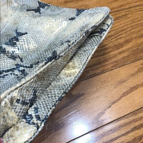 DKNY Large Python Print Leather Crossbody - Picture 6 of 14